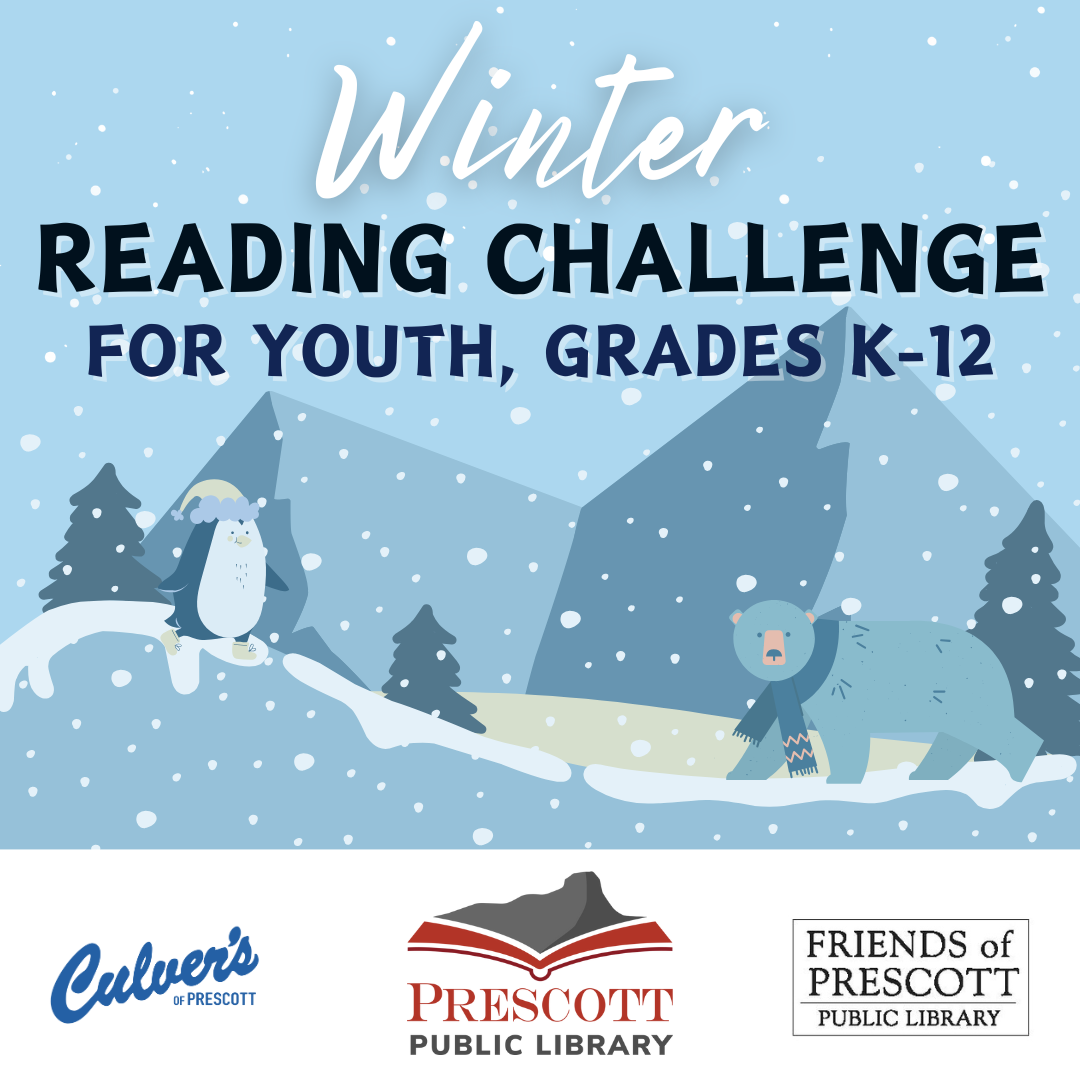 Youth Winter Reading Challenge with logos